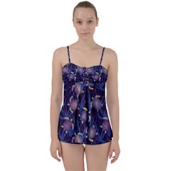 Turtles Swim In The Water Among The Plants Babydoll Tankini Set by SychEva