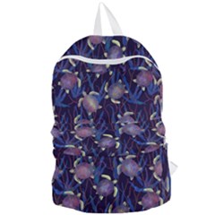 Turtles Swim In The Water Among The Plants Foldable Lightweight Backpack by SychEva