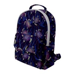 Turtles Swim In The Water Among The Plants Flap Pocket Backpack (Large)