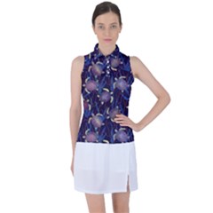 Turtles Swim In The Water Among The Plants Women s Sleeveless Polo Tee by SychEva