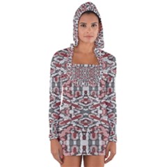 Multicolored Intricate Geometric Pattern Long Sleeve Hooded T-shirt by dflcprintsclothing