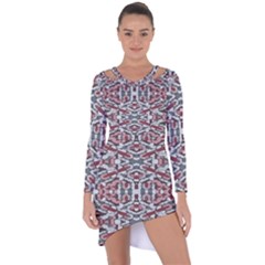 Multicolored Intricate Geometric Pattern Asymmetric Cut-out Shift Dress by dflcprintsclothing