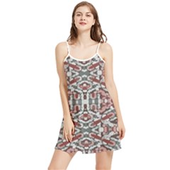 Multicolored Intricate Geometric Pattern Summer Frill Dress by dflcprintsclothing