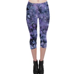 Carbonated Lilacs Capri Leggings  by MRNStudios