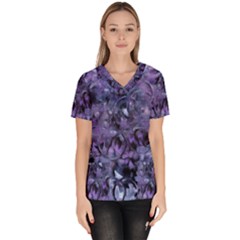 Carbonated Lilacs Women s V-neck Scrub Top by MRNStudios