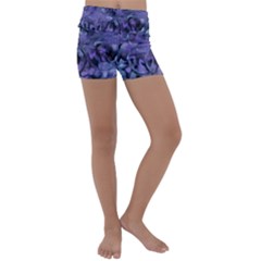 Carbonated Lilacs Kids  Lightweight Velour Yoga Shorts by MRNStudios