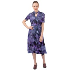 Carbonated Lilacs Keyhole Neckline Chiffon Dress by MRNStudios