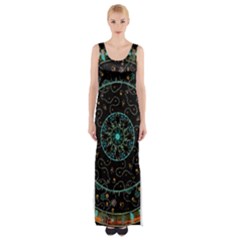 Mandala - 0008b - The Coffee Eye Thigh Split Maxi Dress by WetdryvacsLair