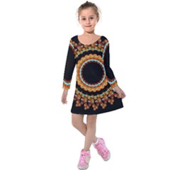Mandala - 0009 - A Fast 24 Kids  Long Sleeve Velvet Dress by WetdryvacsLair