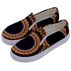 Mandala - 0009 - A Fast 24 Kids  Canvas Slip Ons by WetdryvacsLair