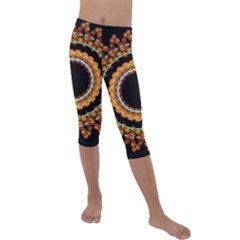 Mandala - 0009 - A Fast 24 Kids  Lightweight Velour Capri Leggings  by WetdryvacsLair