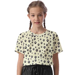 Pattern Silhoutte Paw On Yellow Kids  Basic Tee