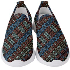 Multicolored Mosaic Print Pattern Kids  Slip On Sneakers by dflcprintsclothing