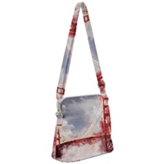 Golden Gate Bridge Zipper Messenger Bag by goljakoff