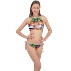 Pier Cross Front Halter Bikini Set by goljakoff