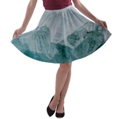 Green Blue Sea A-line Skater Skirt by goljakoff