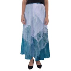 Green Blue Sea Flared Maxi Skirt by goljakoff