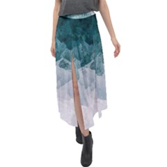 Blue Sea Velour Split Maxi Skirt