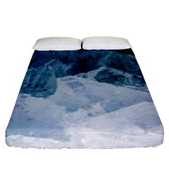 Blue Sea Waves Fitted Sheet (king Size) by goljakoff