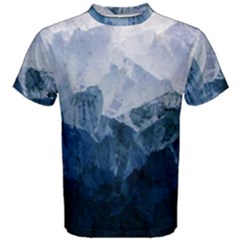 Blue Ice Mountain Men s Cotton Tee by goljakoff