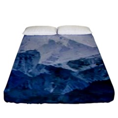 Blue Ice Mountain Fitted Sheet (king Size) by goljakoff