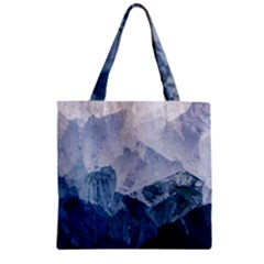 Blue Ice Mountain Zipper Grocery Tote Bag by goljakoff