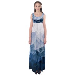 Blue Ice Mountain Empire Waist Maxi Dress by goljakoff