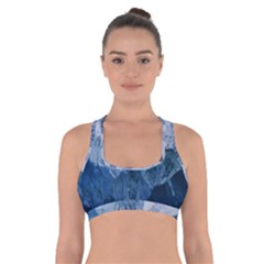 Blue Ice Mountain Cross Back Sports Bra by goljakoff