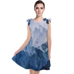 Blue Ice Mountain Tie Up Tunic Dress by goljakoff