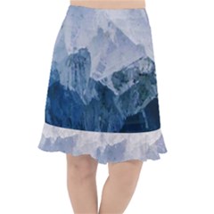 Blue Ice Mountain Fishtail Chiffon Skirt by goljakoff