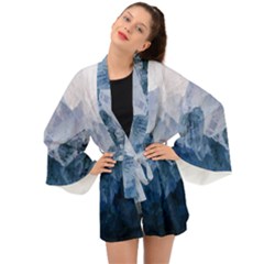Blue Ice Mountain Long Sleeve Kimono