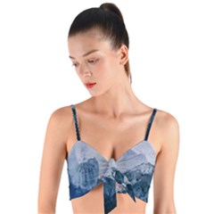 Blue Ice Mountain Woven Tie Front Bralet by goljakoff