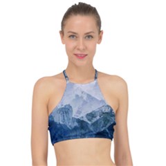 Blue Ice Mountain Racer Front Bikini Top by goljakoff