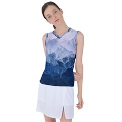 Blue Ice Mountain Women s Sleeveless Sports Top by goljakoff