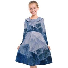 Blue Ice Mountain Kids  Midi Sailor Dress by goljakoff