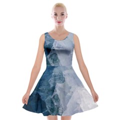 Storm Blue Ocean Velvet Skater Dress by goljakoff