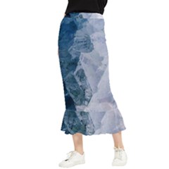 Storm Blue Ocean Maxi Fishtail Chiffon Skirt by goljakoff