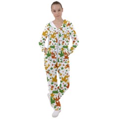 Leafs On White Women s Tracksuit by JustToWear