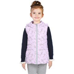 Little Men On Pink Kids  Hooded Puffer Vest by JustToWear