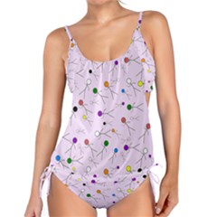 Little Men Colored Head On Pink Tankini Set