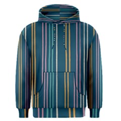 Multicolored Stripes On Blue Men s Core Hoodie by SychEva