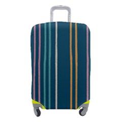 Multicolored Stripes On Blue Luggage Cover (small) by SychEva