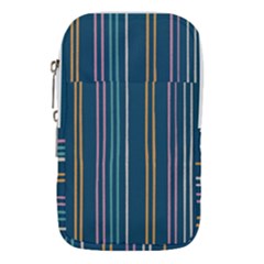 Multicolored Stripes On Blue Waist Pouch (large) by SychEva