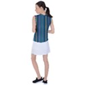 Multicolored Stripes On Blue Women s Sleeveless Sports Top View2