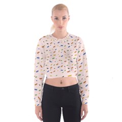 Dragonfly On Pink Cropped Sweatshirt