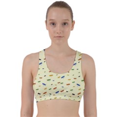 Dragonfly On Yellow Back Weave Sports Bra by JustToWear