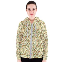 Pattern Lonely Flower On Yellow Women s Zipper Hoodie by JustToWear