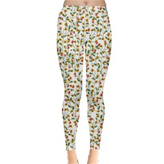 Lonely Flower On White Leggings  by JustToWear