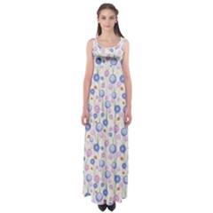 Watercolor Dandelions Empire Waist Maxi Dress