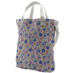 Watercolor Dandelions Canvas Messenger Bag